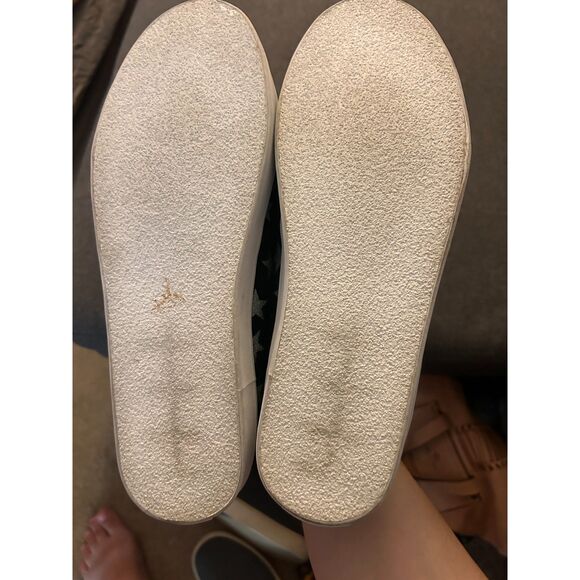 Kate Spade 10 Liberty Metallic Star Slip On Sneaker Black Silver Glitter - Picture 5 of 6